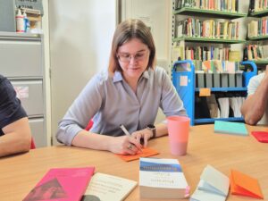 Writer Anastasia Dubinina at The Feminist Library Summer Fair